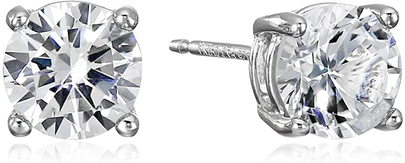 Amazon Essentials White Sapphire Stud Earrings