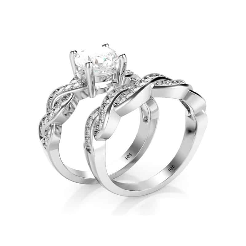 Cubic Zirconia Infinity Engagement Ring