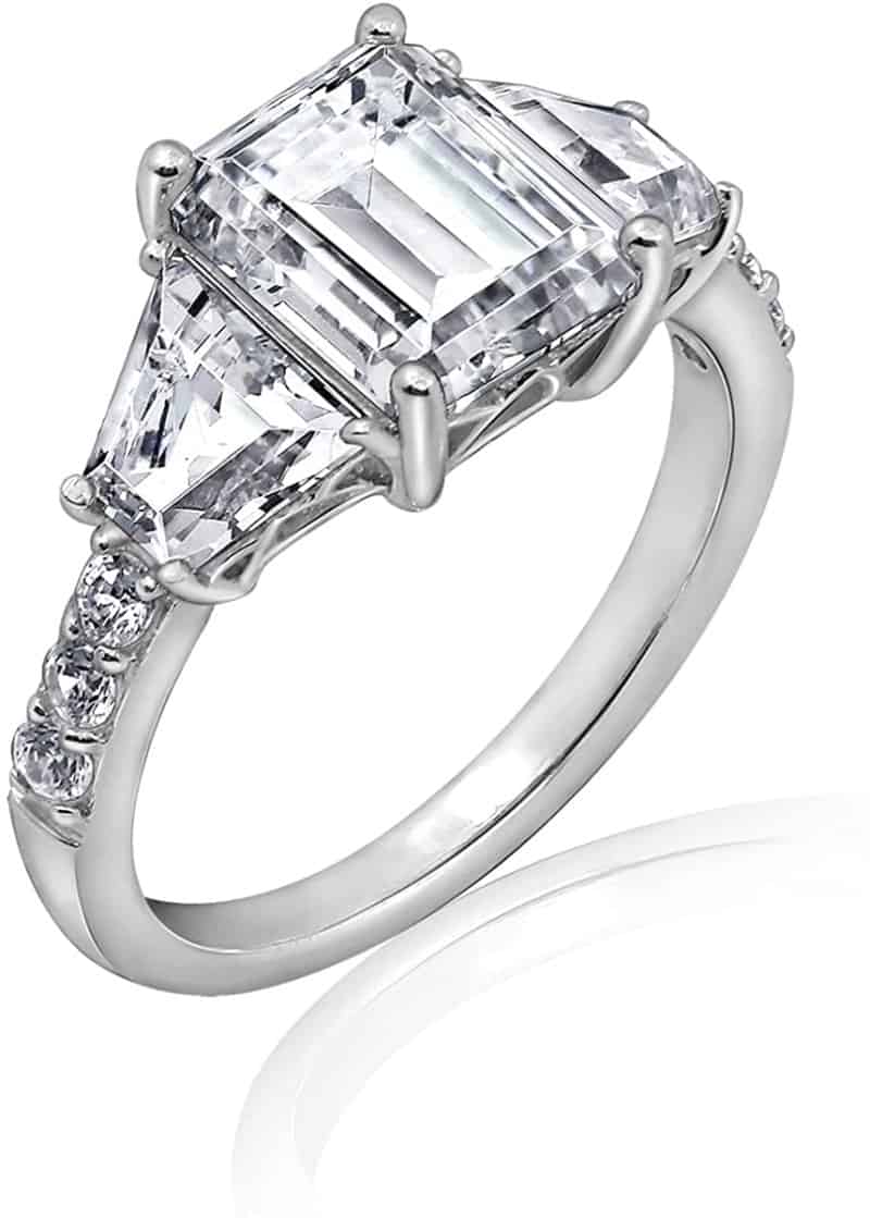 DIAMONBLISS Sterling Silver Cubic Zirconia Ring