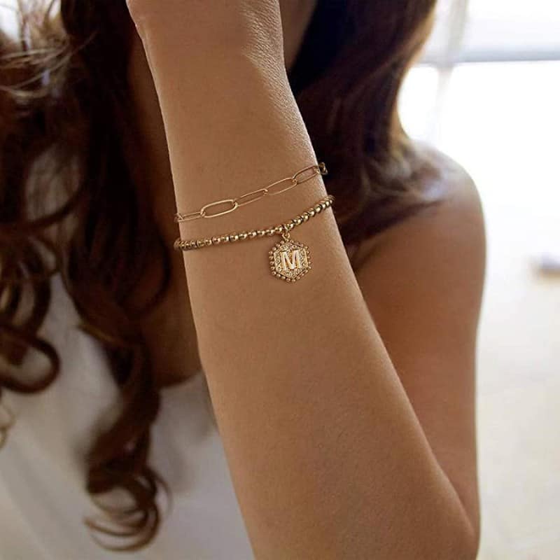 Best Matching Bracelets For Couples With Initials Gold Initial Bracelets
