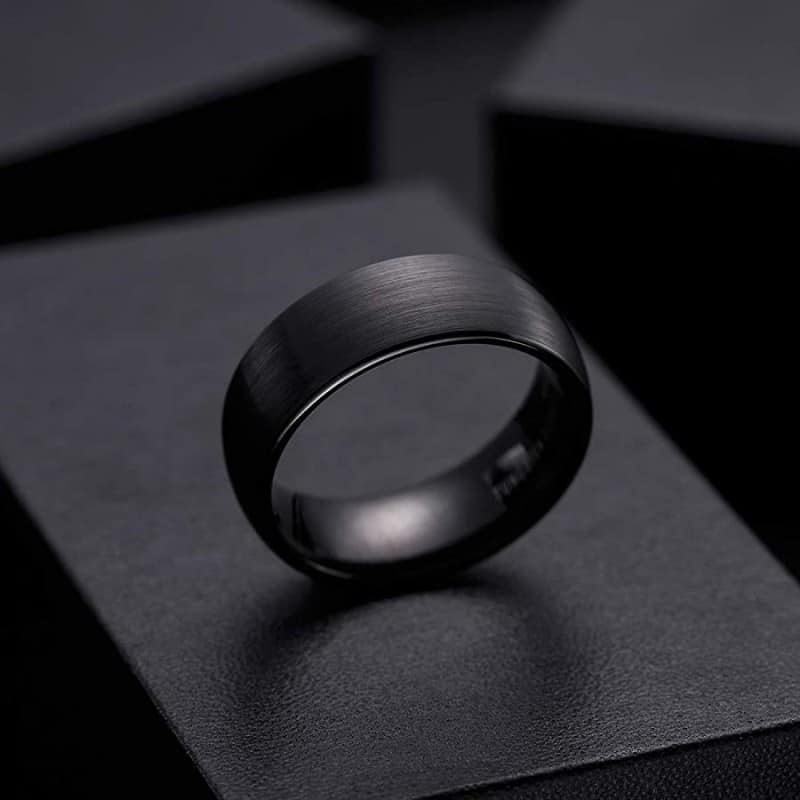 King Will Men's Black Matte Finish Ring