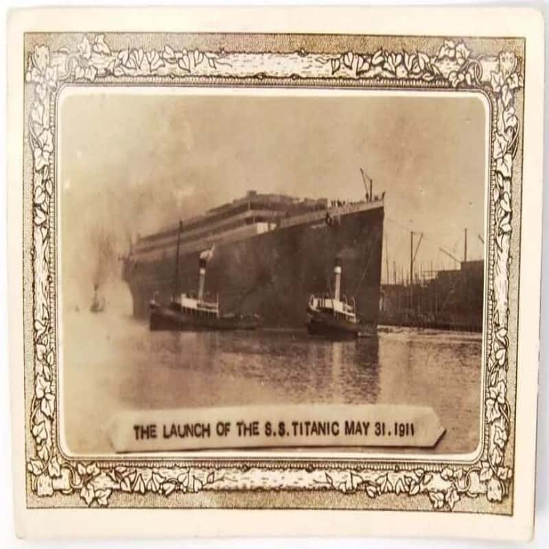 The Launch of the R. M. S Titanic Postcard