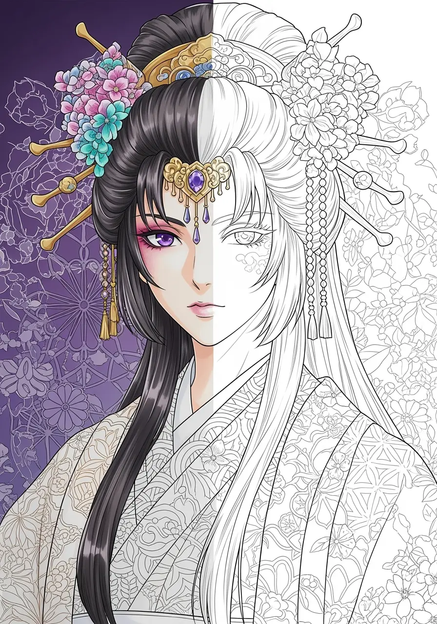 Anime Coloring Pages for Adults