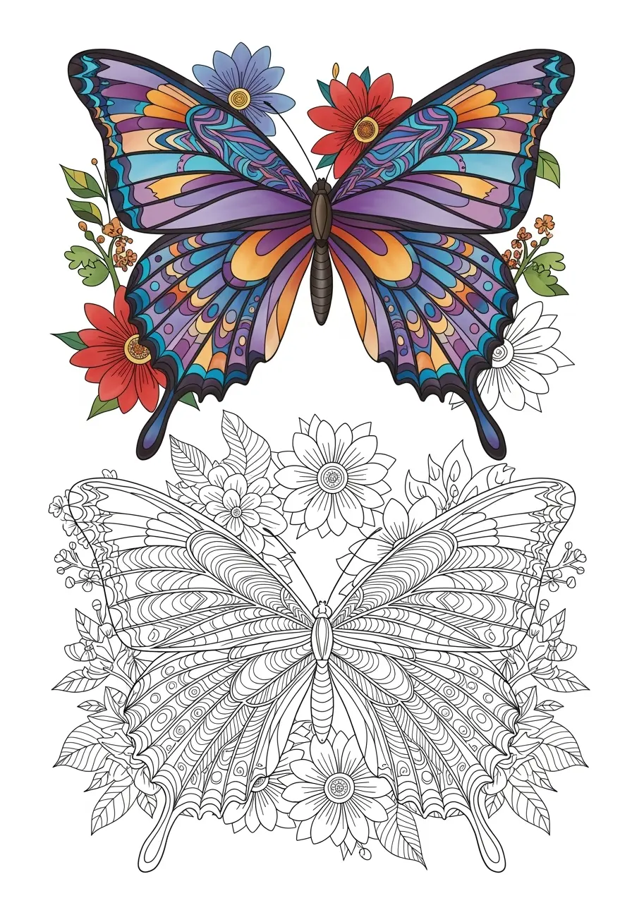Butterfly Coloring Pages for Adults