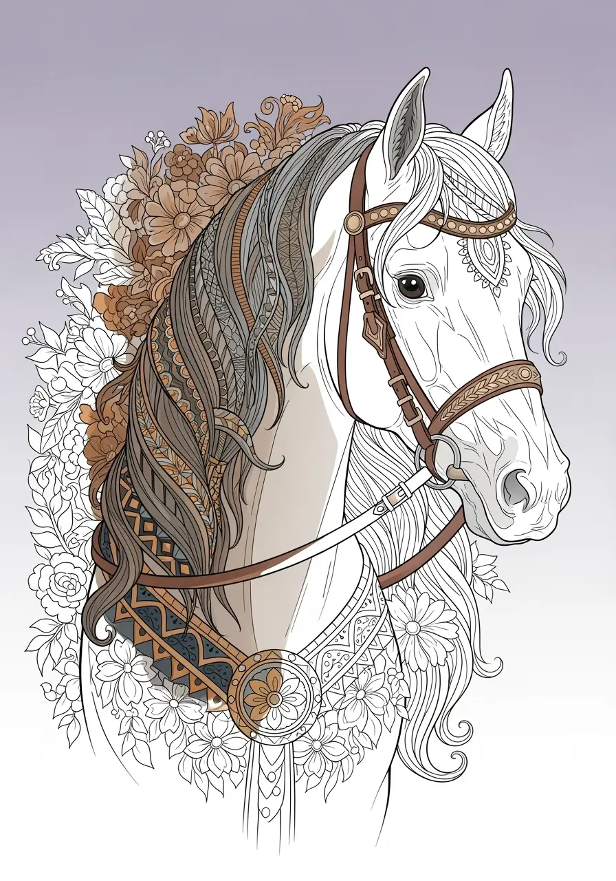 Horse Coloring Pages for Adults