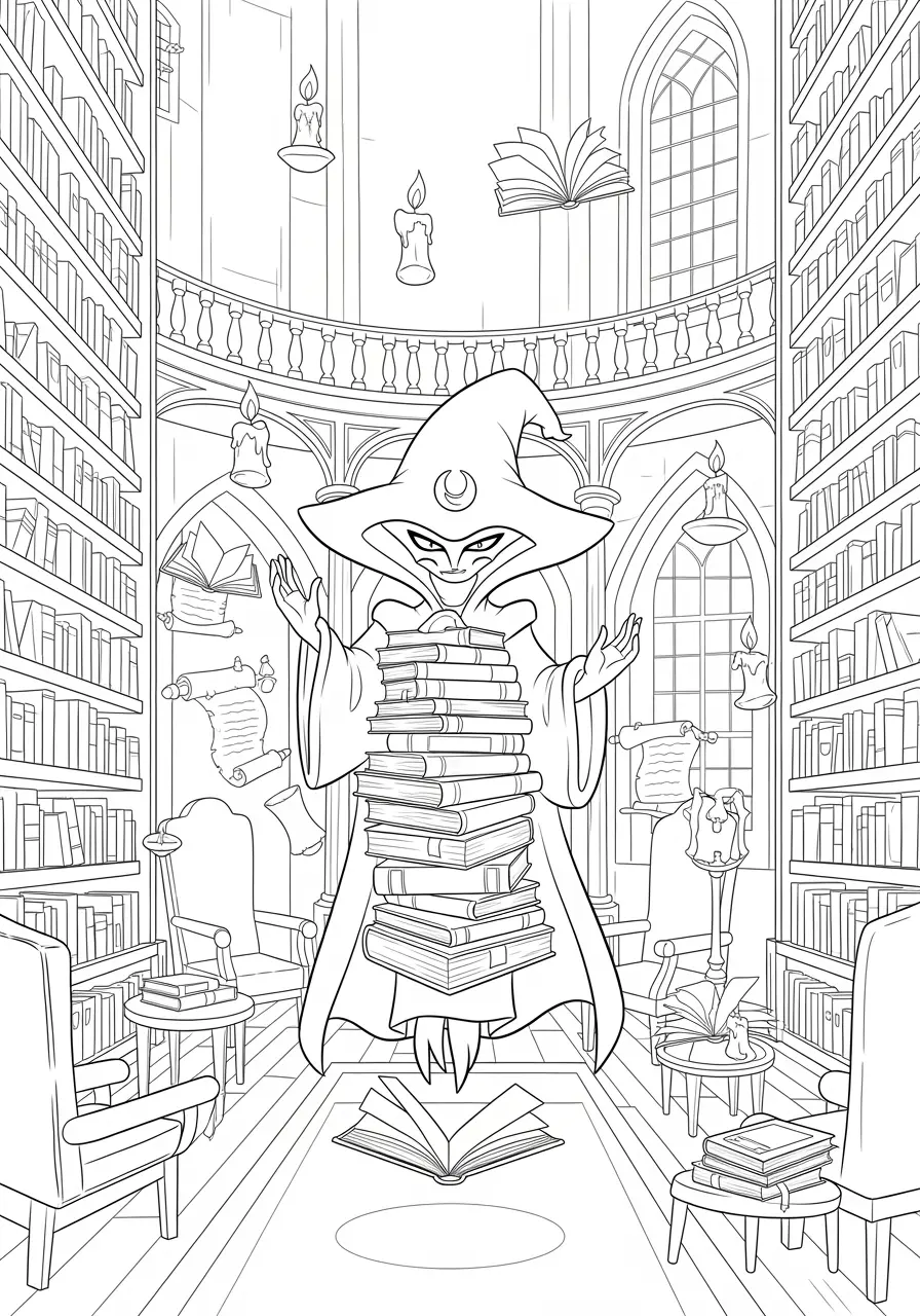 Alakazam Library Pokemon Coloring Page