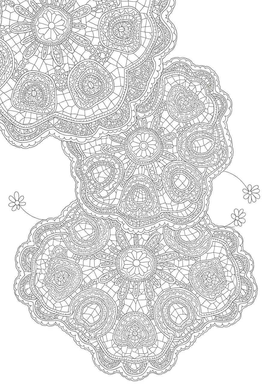 Altmodisches Spitzen-Mandala-Ausmalbild