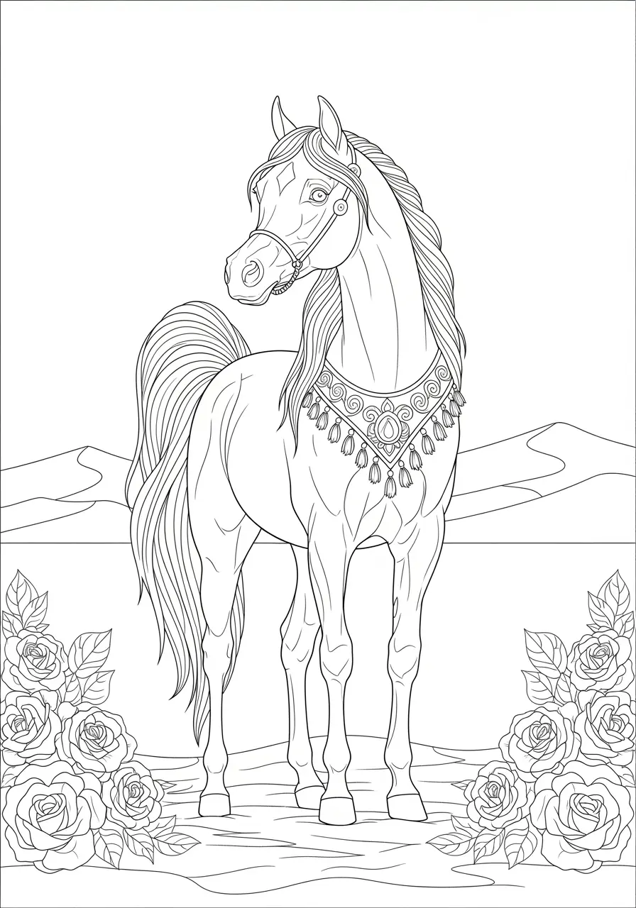 Arabian Horse Coloring Page