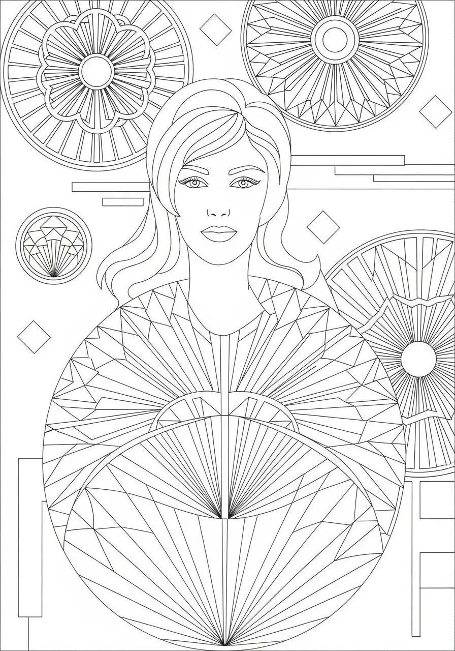 Art Deco Mandala Coloring Page