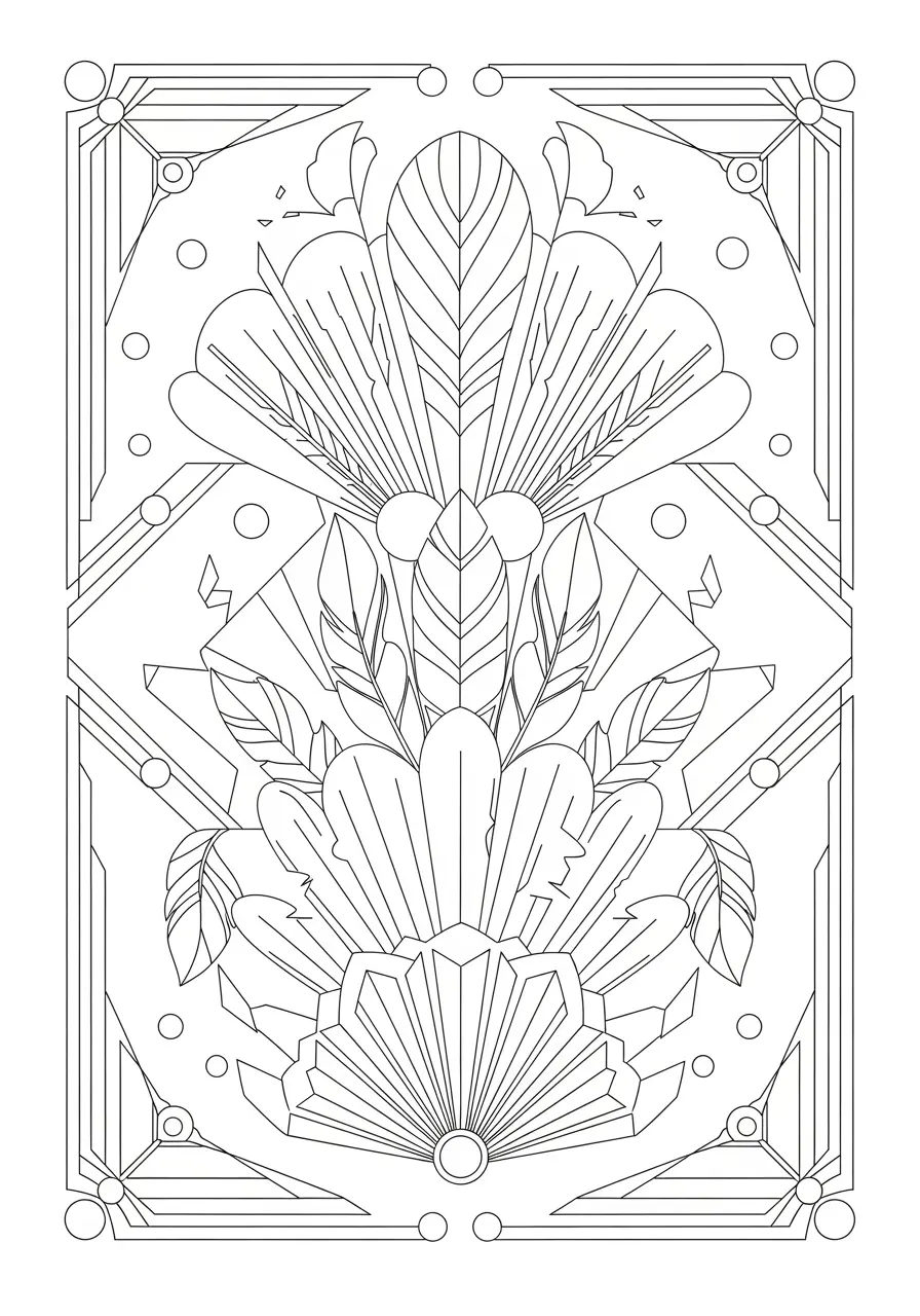 Art Deco Pattern Coloring Page for Adults