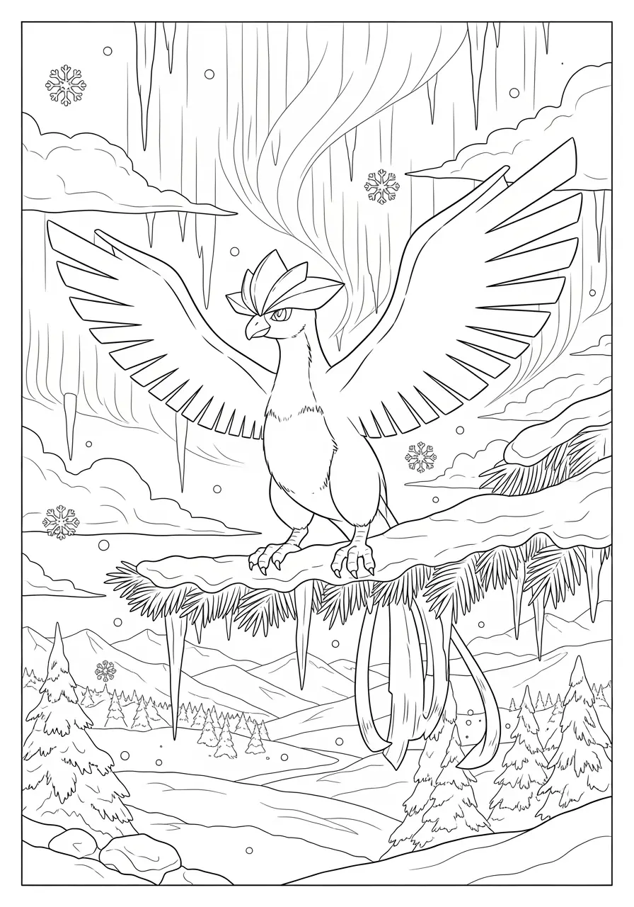 Articuno Winter Pokemon Coloring Page