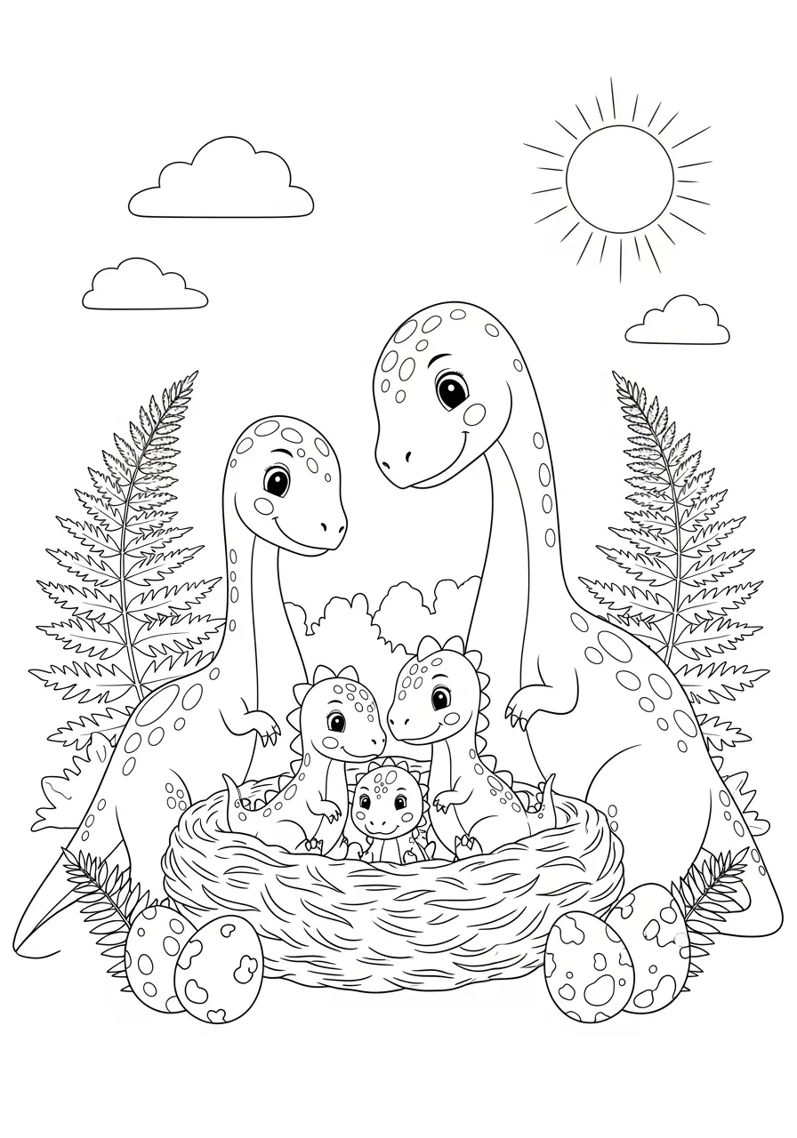 Baby Dinosaur Nursery Coloring Page
