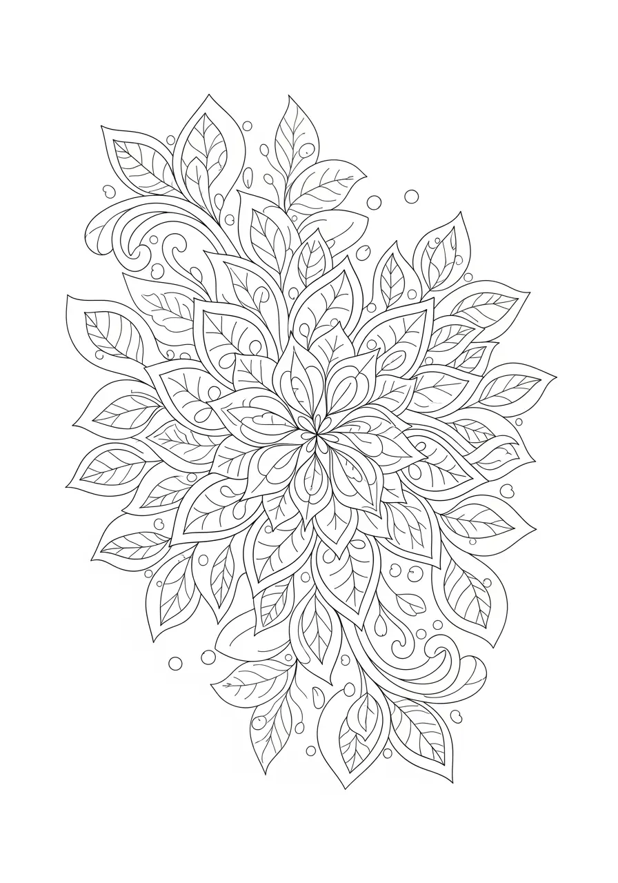 Botanical Abstract Coloring Page