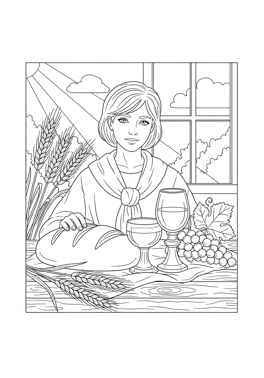 Bread Life Christian Coloring Page
