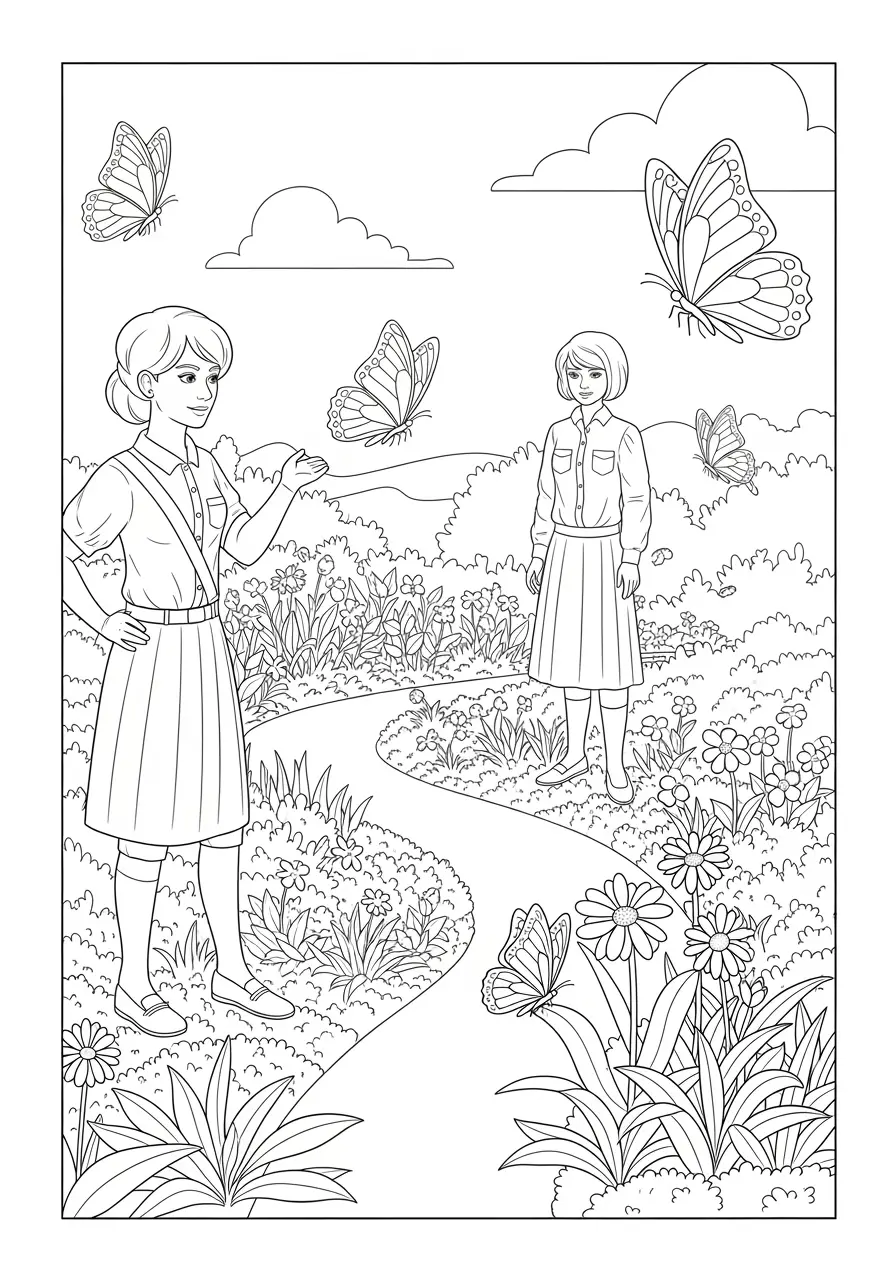 Butterfly Infinity Garden Coloring Page