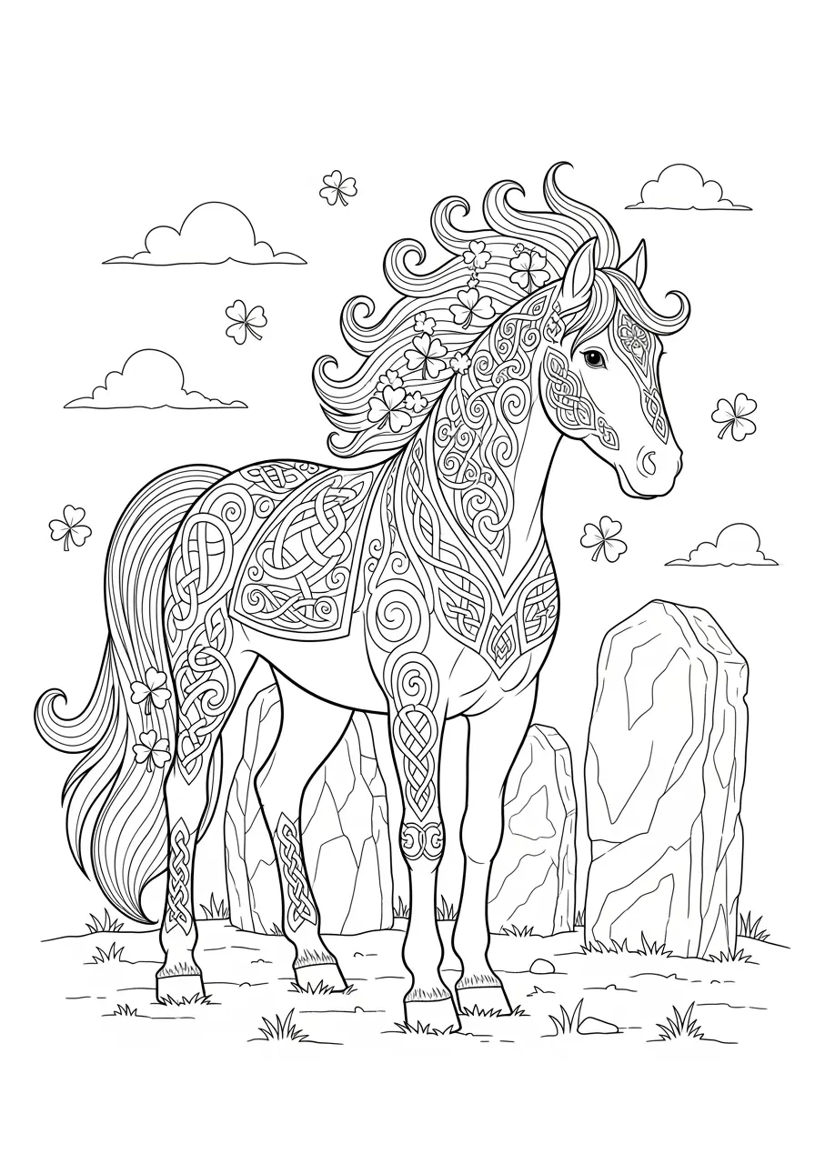 Celtic Horse Coloring Page