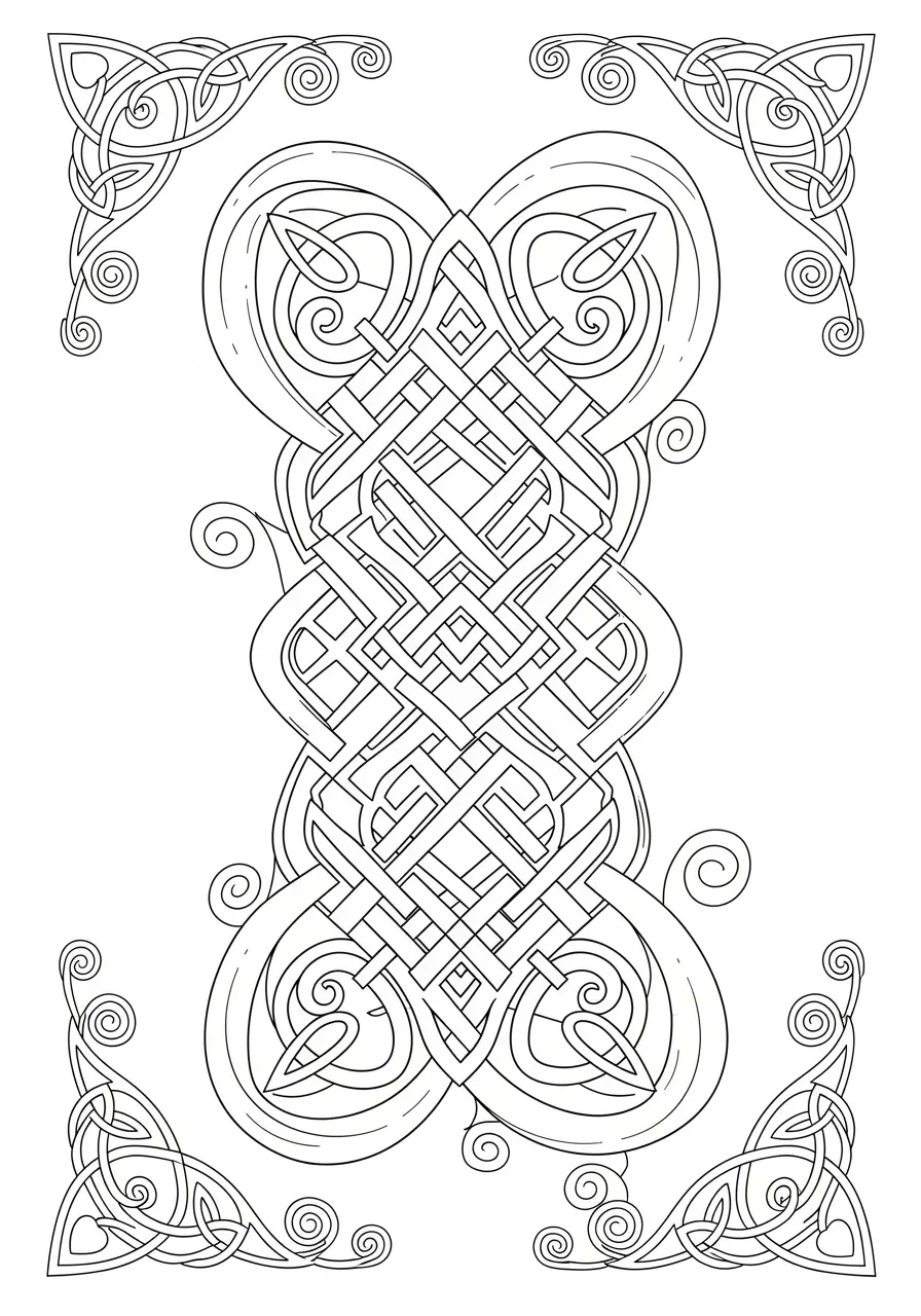 Celtic Knot Pattern Coloring Page for Adults