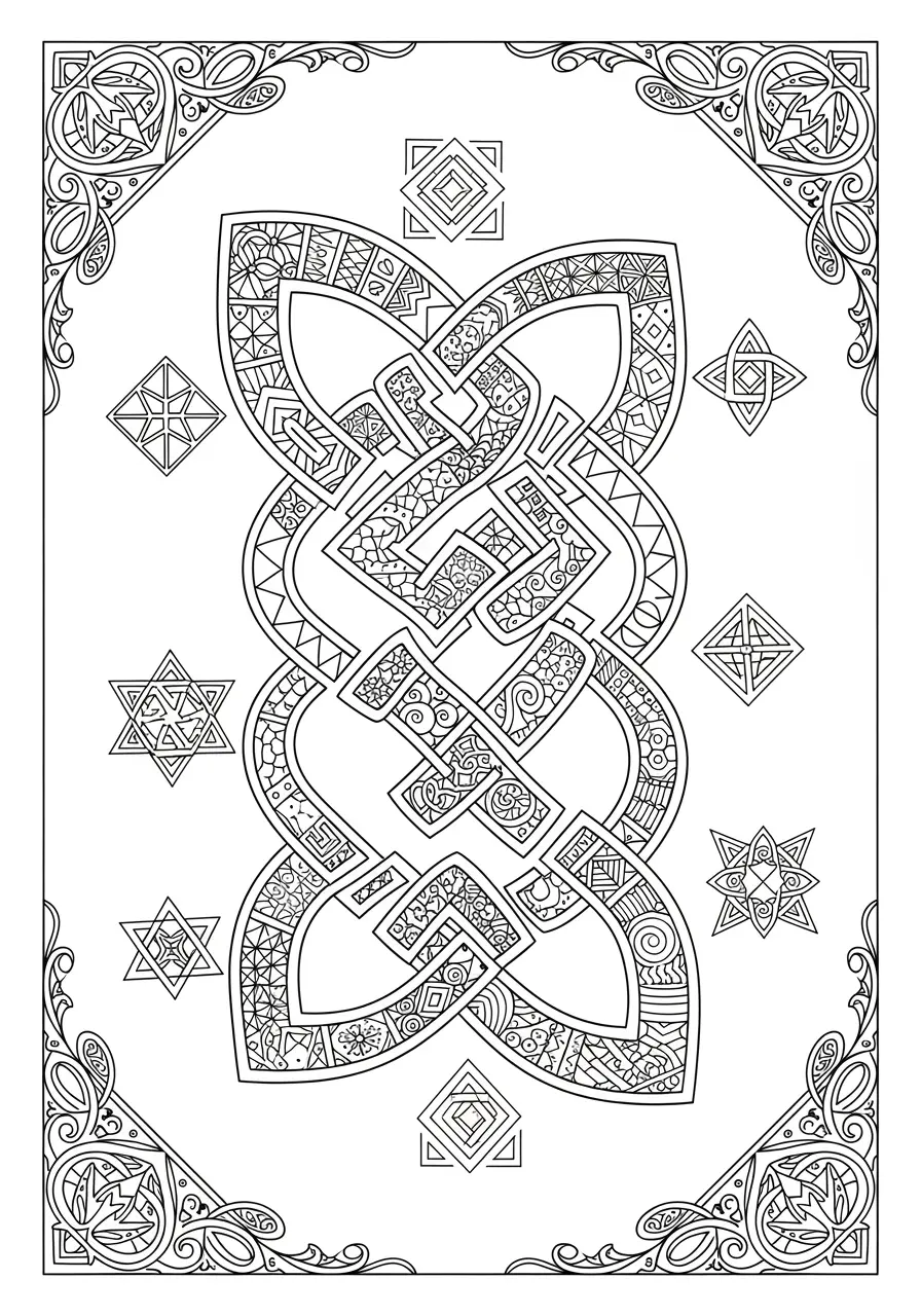 Celtic Knot Zentangle Coloring Page