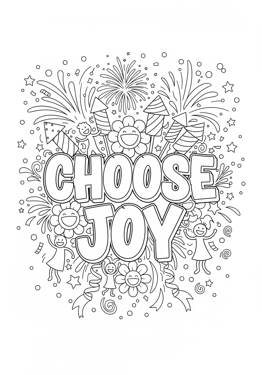 Choose Joy Graffiti Coloring Page