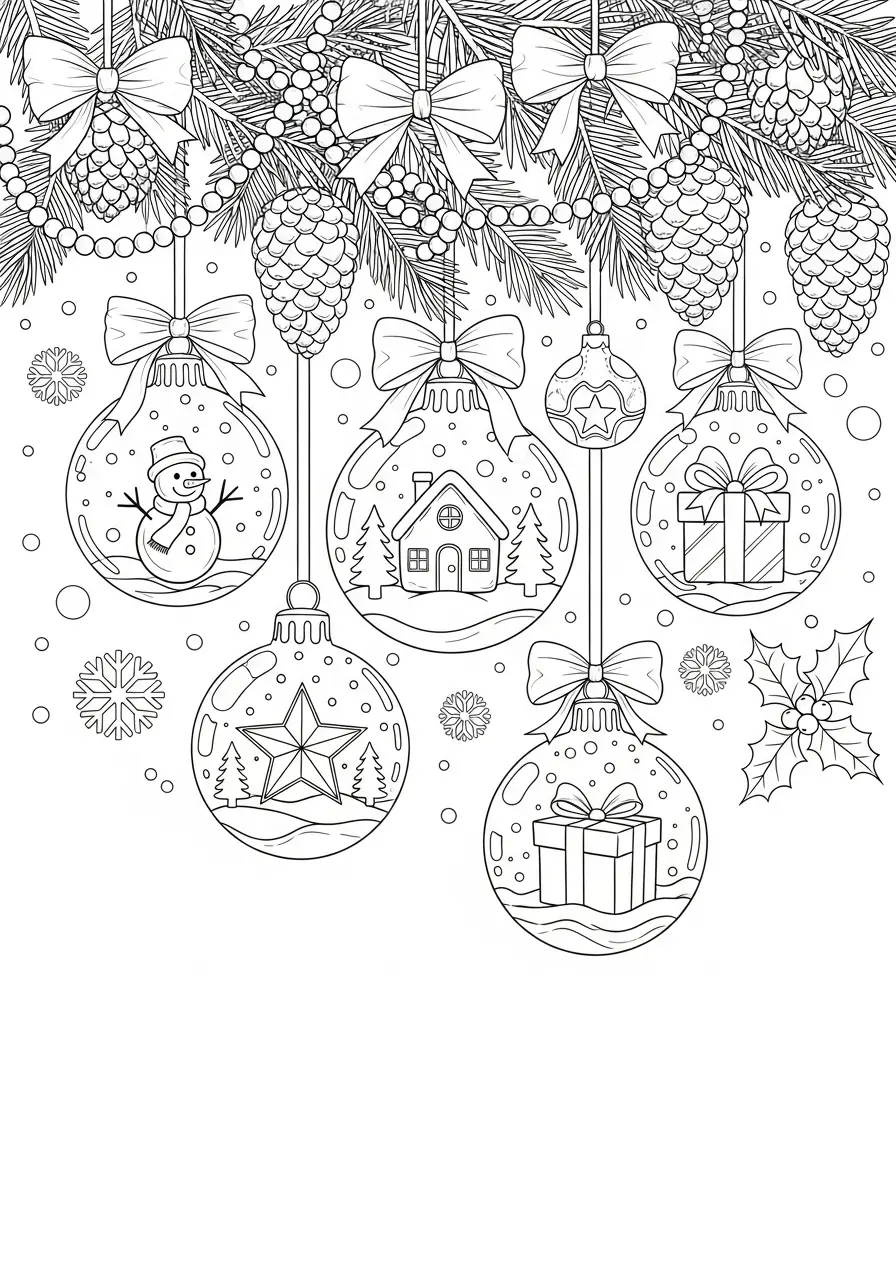 Christmas Ornament Coloring Page For Adults