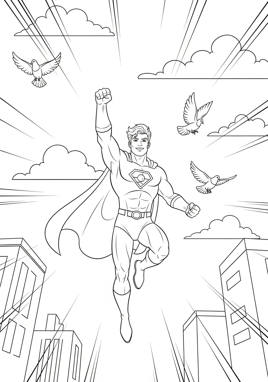 Comic Book Action Coloring Page