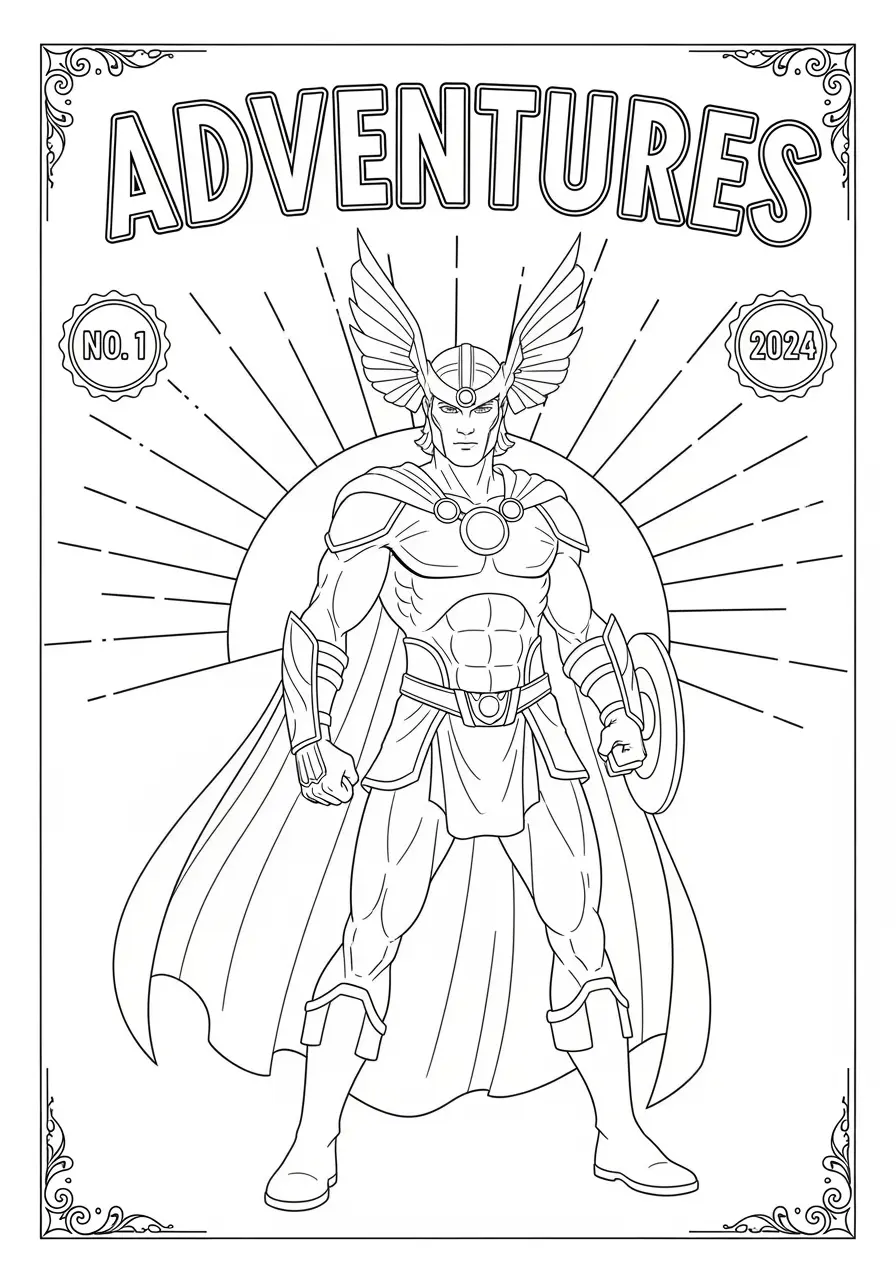 Comic Book Cover Art Coloring Page
