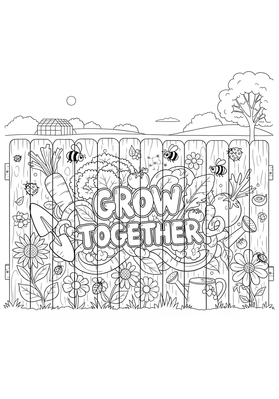 Community Garden Graffiti Coloring Page