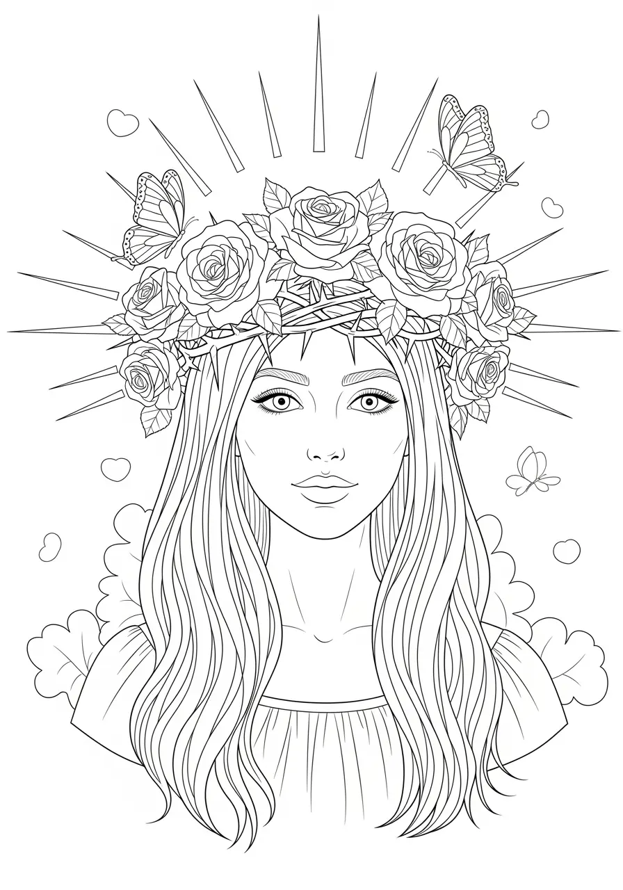 Crown Thorns Christian Coloring Page