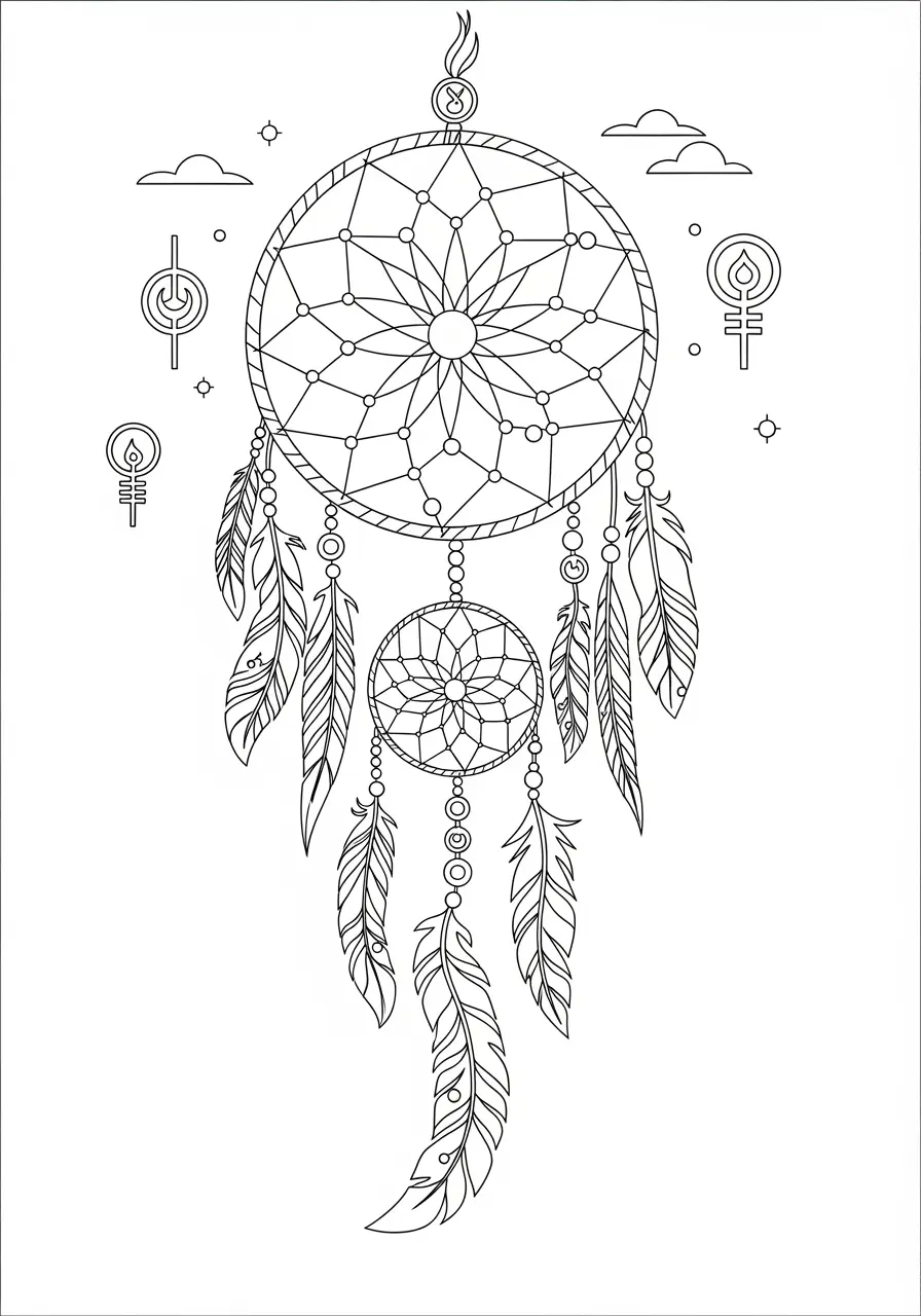 Dream Catcher Mandala Coloring Page