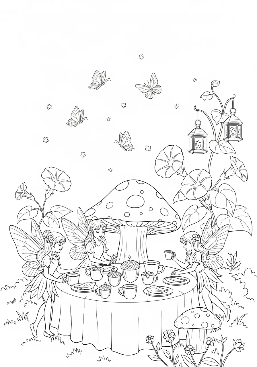 Fairy Garden Tea Party Fantasy Page