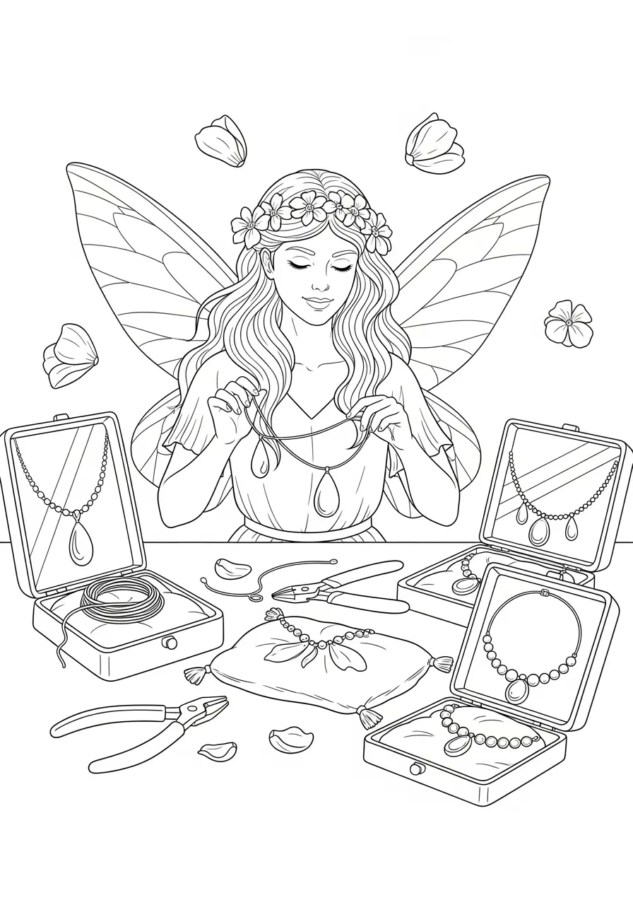 Fairy Jewelry Atelier Coloring Page
