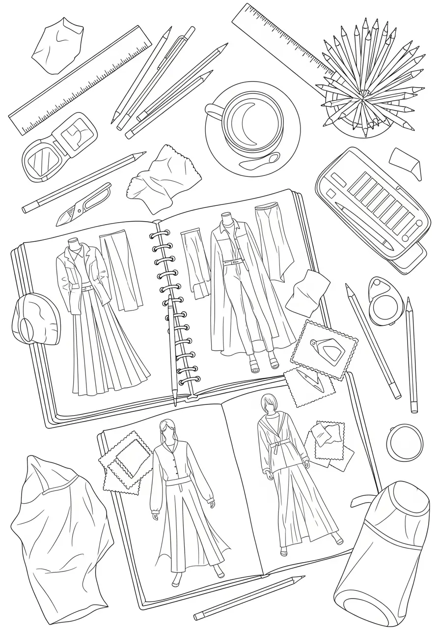 Fashion Sketchbook Page Collection