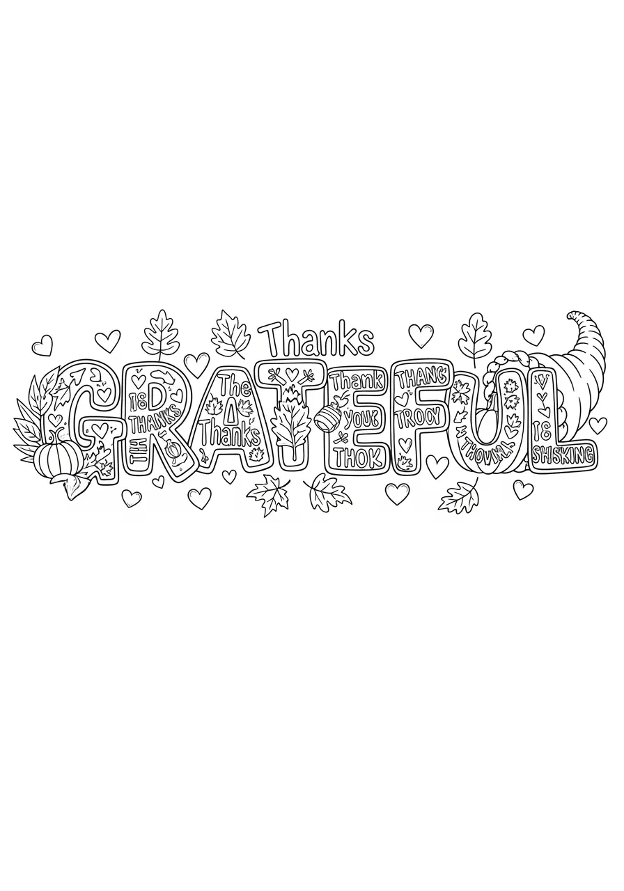 Gratitude Wall Graffiti Coloring Page