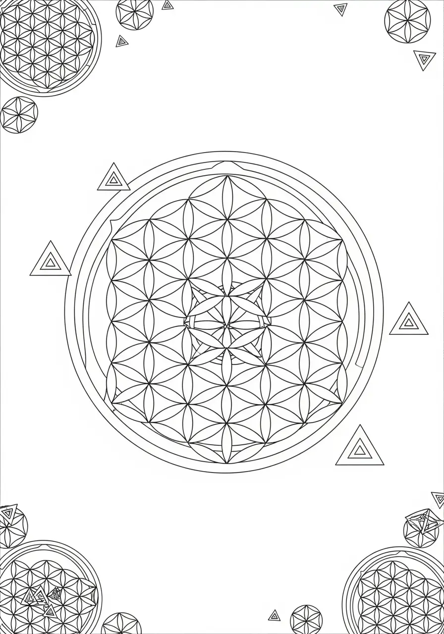 Heiliges Geometrie-Muster-Ausmalbild für Erwachsene
