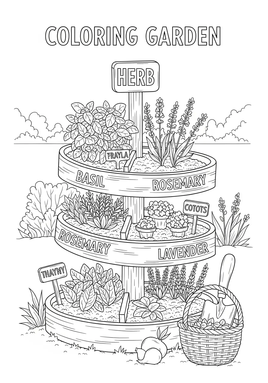 Herb Garden Coloring Page