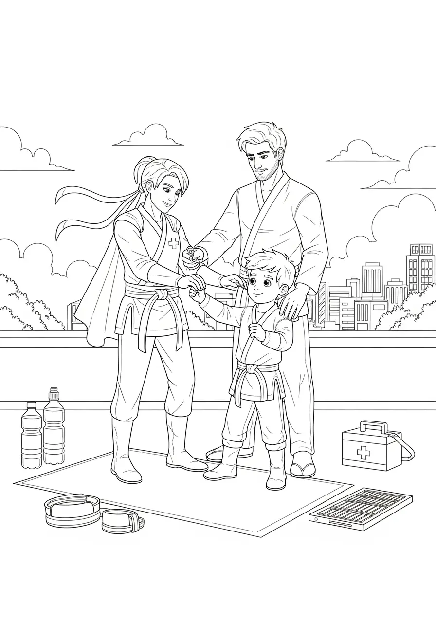 Hero and Sidekick Adventures Coloring Page