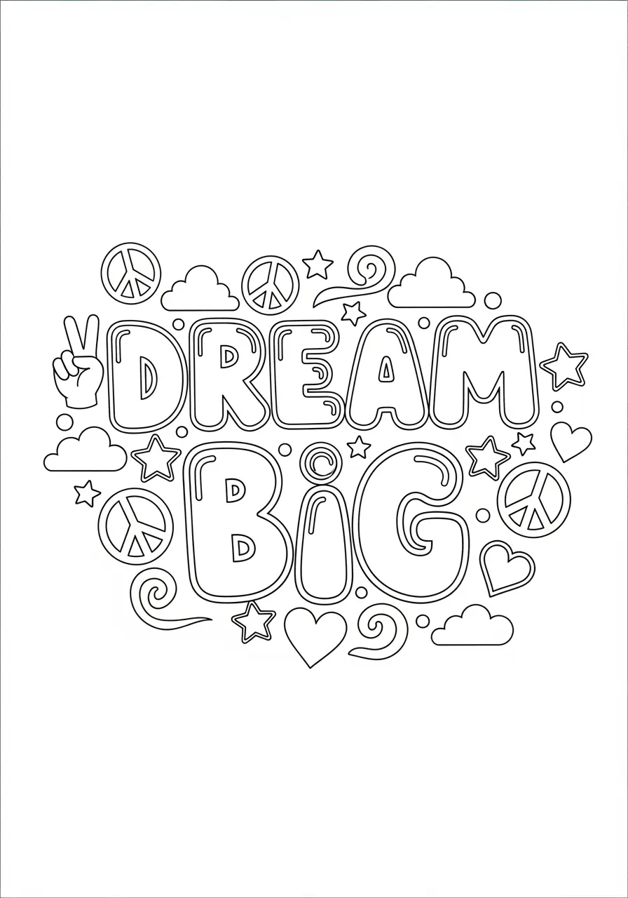 Inspirational Quote Graffiti Coloring Page