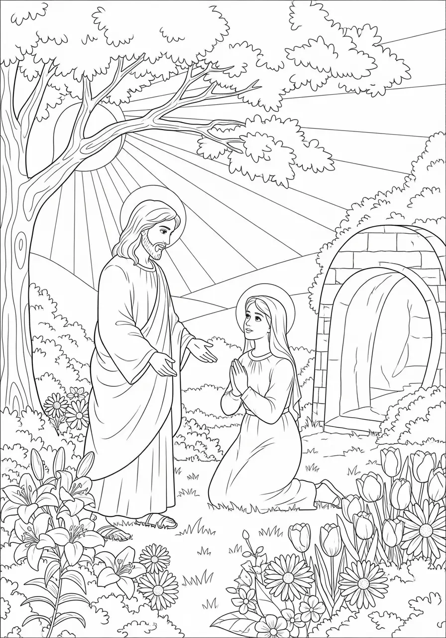 Jesus And Mary Magdalene Garden Scene
