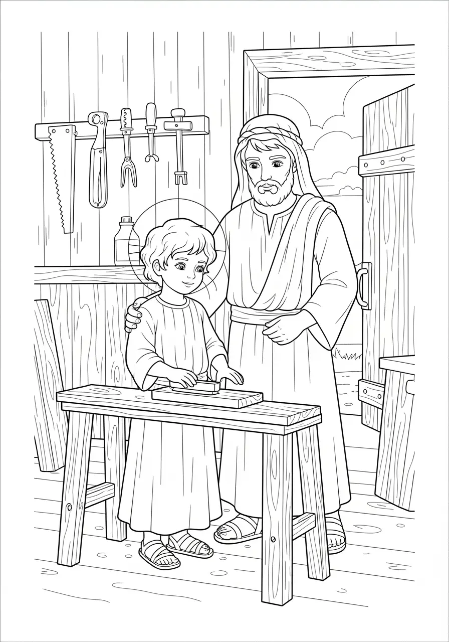 Jesus In Carpenter Shop Page