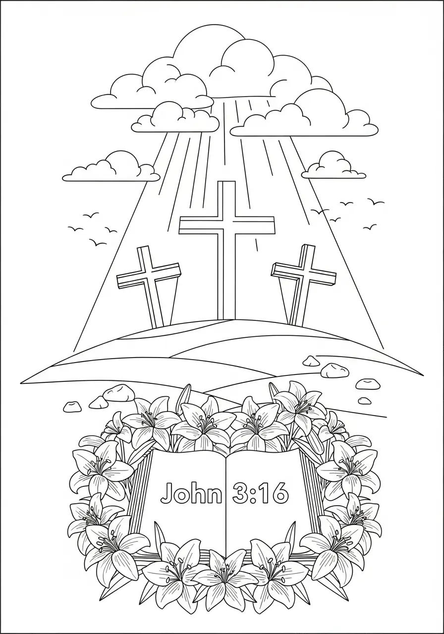 John 3:16 Cross Bible Verse Page