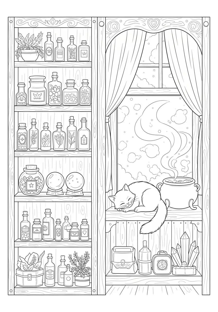 Magic Potion Shop Fantasy Page