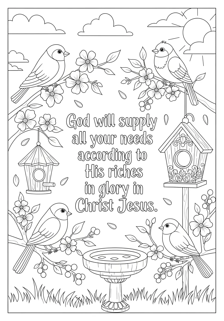 Matthew 6:26 Birds Bible Verse Page