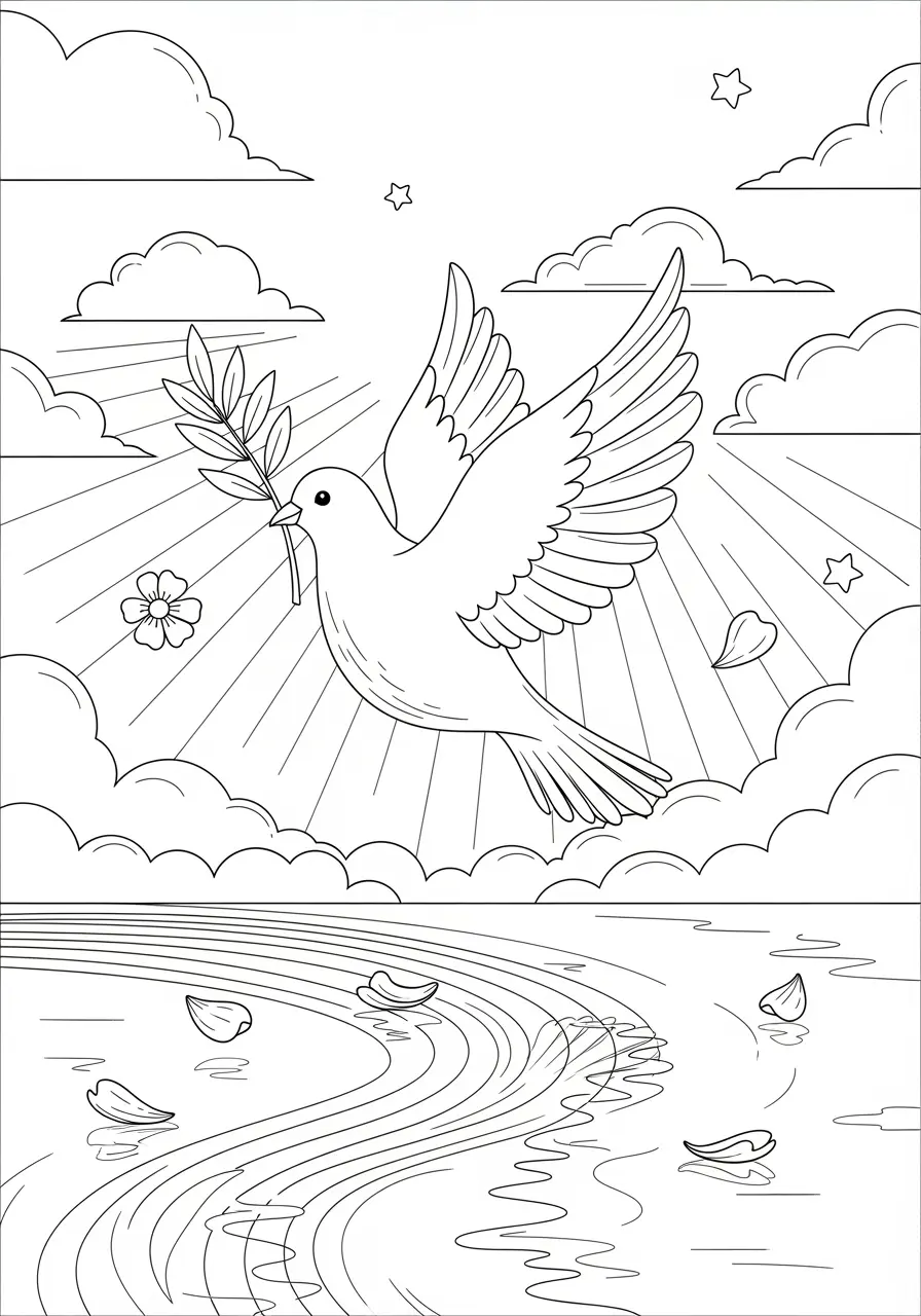 Noah's Dove Christian Coloring Page