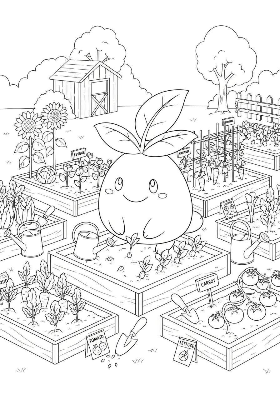 Oddish Garden Pokemon Coloring Page