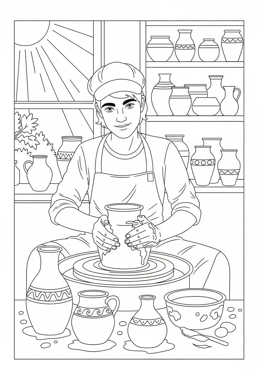 Potter's Hands Christian Coloring Page