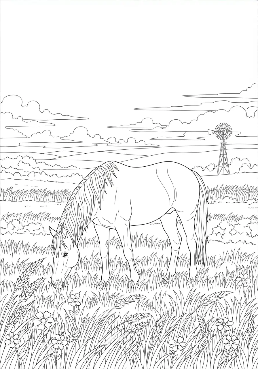 Prairie Horse Coloring Page