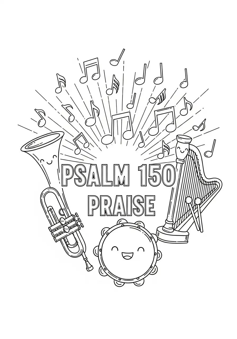Psalm 150 Praise Bible Verse Page