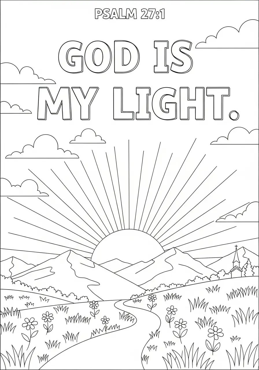 Psalm 27:1 Light Bible Verse Page