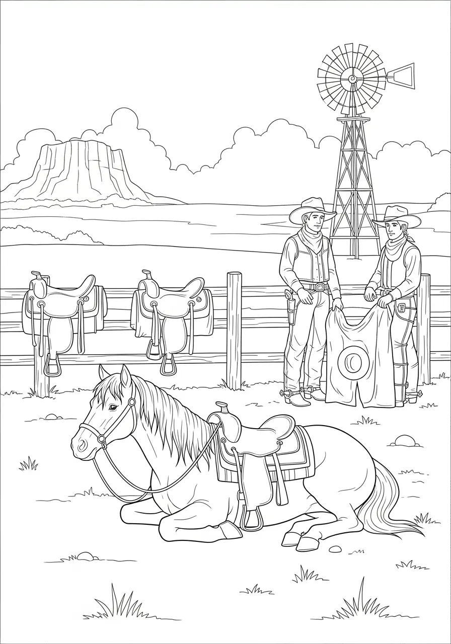 Ranch Life Horse Coloring Page
