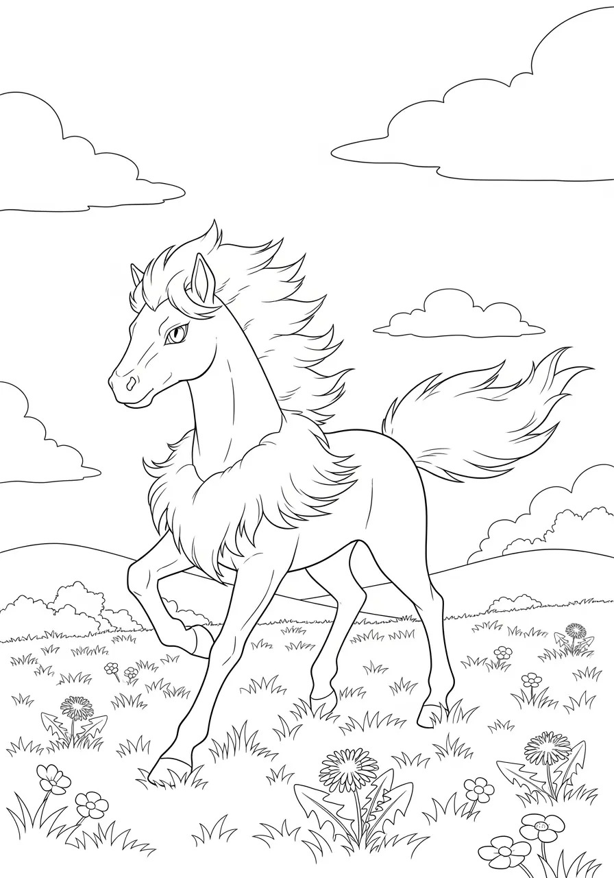 Rapidash Meadow Pokemon Coloring Page